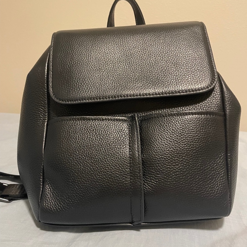 Back real leather backpack